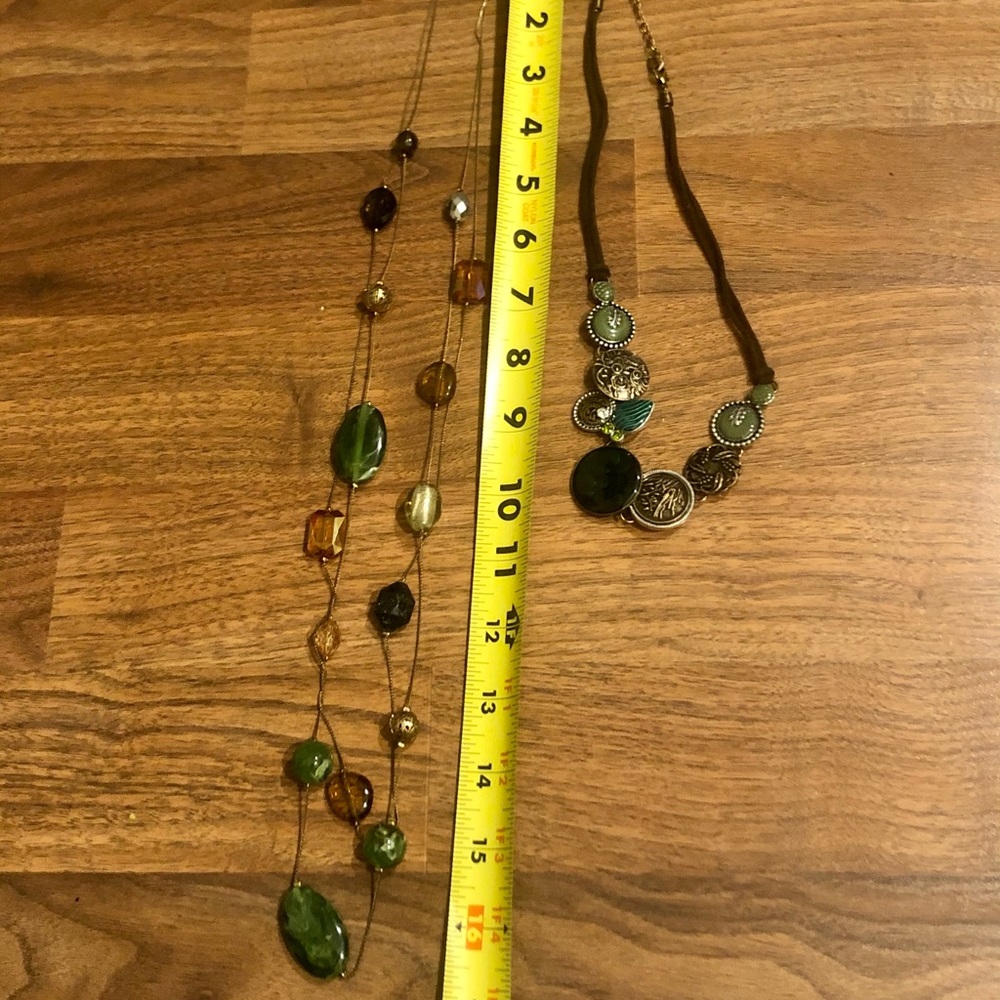 NWOT- 2 green boho necklaces - Picture 3 of 5